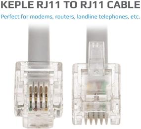 img 1 attached to 10-футовый кабель RJ11 ADSL-продления - высокоскоростной шнур Xfinity интернет-широкополосной телефонной линии для подключения роутера и модема.