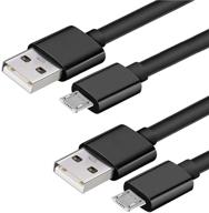15ft ps4 micro usb cable: extra long & durable charger cord for sony ps4/dual shock 4, android, samsung, xbox one, and more (black) - 2 pack logo