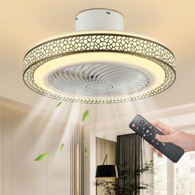 img 4 attached to 🌀 LATATA Ceiling Fan with Lights: Dimmable 72W 19.3Inch Low Profile Fan - Remote Control, Enclosed Grid, 7 Blades, Flush Mount - Ideal for Children's Room, Bedroom, Attic - 3 Speeds, 1/2H Timing