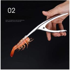 img 2 attached to 🦐 5 PCS Premium Stainless Steel Prawn Peeler Shrimp Deveiner Shell Shrimp Cleaner Tool - Creative Kitchen Tools for Seafood Deveining