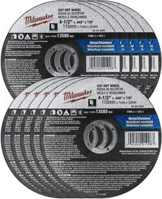 img 3 attached to 🔪 Milwaukee 10 Pack - Aggressive Cutting Wheels for Metal & Stainless Steel - 4-1/2"x .045 x 7/8-Inch, Flat Cut Off Wheels