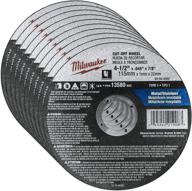 🔪 milwaukee 10 pack - aggressive cutting wheels for metal & stainless steel - 4-1/2"x .045 x 7/8-inch, flat cut off wheels logo