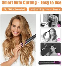 img 2 attached to 🔌 THCL Cordless Auto Hair Curler: Rechargeable, 6 Temperature Settings, LCD Display - Perfect for Travel & Home Use