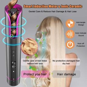 img 1 attached to 🔌 THCL Cordless Auto Hair Curler: Rechargeable, 6 Temperature Settings, LCD Display - Perfect for Travel & Home Use