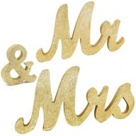 🎉 bodosac awtlife 30" x 6" gold glitter mr and mrs letters - vintage wedding decoration table decor - vintage style wooden mr & mrs letters table логотип