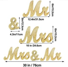 img 1 attached to 🎉 Bodosac Awtlife 30" x 6" Gold Glitter Mr and Mrs Letters - Vintage Wedding Decoration Table Decor - Vintage Style Wooden Mr & Mrs Letters Table