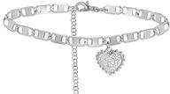 💕 huasai silver initial anklet bracelets for women: heart letter figaro chain stainless steel anklet for teen girls and women logo