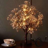 🌸 fudios lighted flower trees: 18in 30 led usb battery operated for indoor decoration with timer - artificial baby breath flowers with lights for wedding and party decor логотип