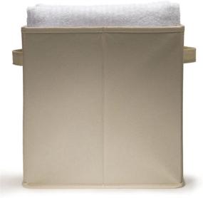 img 1 attached to Safari Foldables 2-Handle Fabric Storage Cube Closet Organizer in Cream Beige - Pack of 6