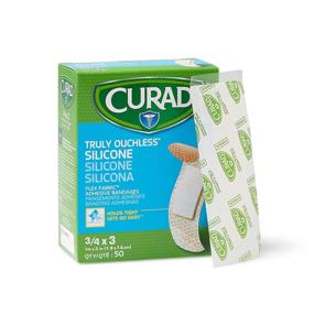 img 1 attached to 🩹 Curad Truly Ouchless Silicone Adhesive Bandages: Gentle Fabric Bandages for Delicate, Sensitive Skin (50 Count, 3/4X3)