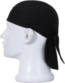 img 4 attached to 🧢 Sweat Wicking Beanie Cap Hat: The Ultimate Skull Cap Pirate Hat Bandana Head Wrap for Men and Women