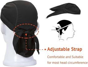 img 2 attached to 🧢 Sweat Wicking Beanie Cap Hat: The Ultimate Skull Cap Pirate Hat Bandana Head Wrap for Men and Women