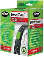 slime cycling 30057: self-sealing inner tube puncture sealant for 🚴 schrader valves, prevent and repair bike tire leaks, 700x35/43c - black logo