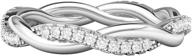 💍 sophisticated sterling silver petite twist eternity ring with simulated diamonds & interwind wedding band - perfect women's matching ring logo