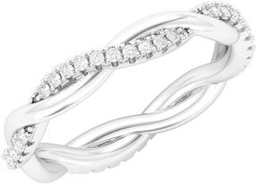 img 3 attached to 💍 Sophisticated Sterling Silver Petite Twist Eternity Ring with Simulated Diamonds & Interwind Wedding Band - Perfect Women's Matching Ring