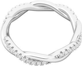 img 2 attached to 💍 Sophisticated Sterling Silver Petite Twist Eternity Ring with Simulated Diamonds & Interwind Wedding Band - Perfect Women's Matching Ring