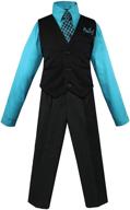 👔 luca gabriel toddler boys' 4-piece vest shirt tie pant and hanky set: stylish and elegant outfit for your little gentleman logo