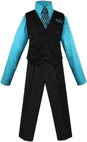 img 3 attached to 👔 Luca Gabriel Toddler Boys' 4-Piece Vest Shirt Tie Pant and Hanky Set: Stylish and Elegant Outfit for Your Little Gentleman