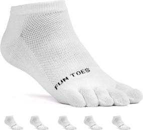 img 2 attached to 🧦 Breezy Comfort: FUN TOES Women's Lightweight Cotton Toe Socks - 6 Pack, Size 9-11