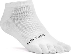 img 1 attached to 🧦 Breezy Comfort: FUN TOES Women's Lightweight Cotton Toe Socks - 6 Pack, Size 9-11