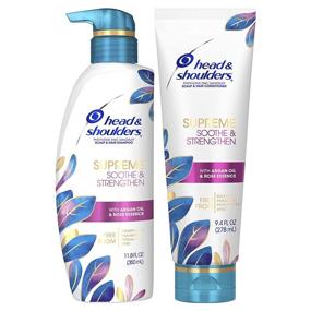 img 4 attached to Head & Shoulders Supreme Bundle: Dry Scalp Care Shampoo & Conditioner with Argan Oil and Rose Essence - Soothe, Strengthen Hair and Scalp - 21.2 Fl Oz, 2 Piece Set