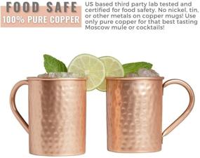 img 2 attached to Premium Moscow Mule Copper Mugs Set: 100% Authentic, Tarnish-Resistant, 16oz, with Coasters, Straws, and Shot Glass