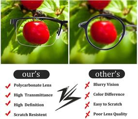 img 2 attached to 👓 Vintage Black TR90 Full Frame Unisex Near-sighted Myopia Glasses with Clear Lenses - Ideal for Women and Men Seeking Distance Vision Solution