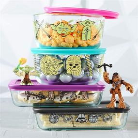 img 3 attached to 🌌 Grab Your Galactic Goodies with Pyrex 4-cup Decorated 8-pc Set - Star Wars Food Storage!