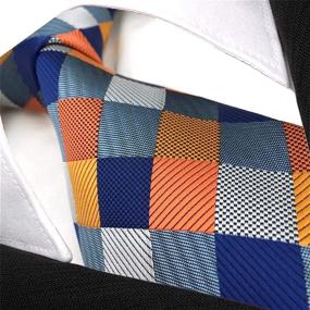 img 2 attached to 🧡 SHLAX WING Neckties: Orange Checkered Design