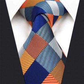 img 3 attached to 🧡 SHLAX WING Neckties: Orange Checkered Design