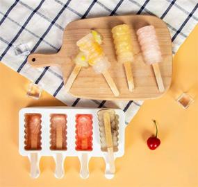 img 2 attached to 🍦 Cakesicles Mold, Ozera 2 Pack 4 Cavities Silicone Popsicles Molds Maker Ice Cream Mold - Easy Release Ice Cake Pop Mold for DIY Popsicle, Cake with 50 Wooden Sticks