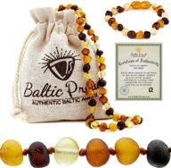 📿 certified baltic amber necklace and bracelet gift set - unisex multi raw 12.5 inches/5.5 inches - premium quality baltic sea amber logo