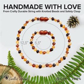 img 2 attached to 📿 Certified Baltic Amber Necklace and Bracelet Gift Set - Unisex Multi Raw 12.5 Inches/5.5 Inches - Premium Quality Baltic Sea Amber