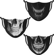 🤘 ranmov skull mask: adjustable cloth face mask for men and women - animal flag camo design logo