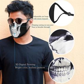 img 3 attached to 🤘 Ranmov Skull Mask: Adjustable Cloth Face Mask for Men and Women - Animal Flag Camo Design