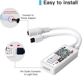 img 3 attached to 🔌 HaoDeng WiFi Wireless LED Smart Controller: Compatible with Alexa, Google Home, IFTTT. Works with Android and iOS System for RGBW Strip Lights DC 12V 24V (No Power Adapter Included)