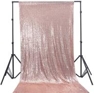 🌟 trlyc rose gold sequin backdrop curtain: sparkling 4x7ft glitter photography backdrop for party, wedding, christmas & more! logo