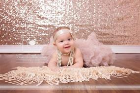 img 2 attached to 🌟 TRLYC Rose Gold Sequin Backdrop Curtain: Sparkling 4x7ft Glitter Photography Backdrop for Party, Wedding, Christmas & More!