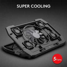 img 3 attached to Enhance Gaming Performance with Havit RGB Laptop Cooling Pad: 5 Fans, Phone Stand, and 6 Adjustable Heights for 13-17.3 Inch Laptops