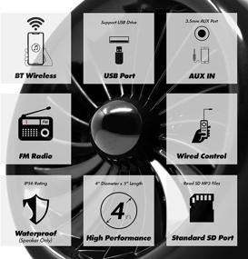 img 3 attached to 🔊 Усилитель 4 каналов GoHawk TJ4-Q мощностью 1000 Вт | Водонепроницаемые Bluetooth-стерео-динамики для мотоцикла | AUX USB SD радио | 4-дюймовый динамик | для туристических круизеров и квадроциклов Harley | Подходит для рулей диаметром 1-1,5 дюйма