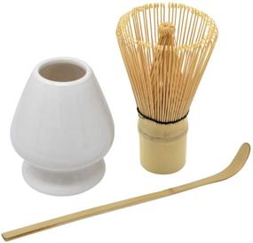 img 4 attached to 🍵 Authentic Bskifnn Japanese Tea Set - Matcha Ceremony Accessories for Beginners: Whisk, Whisk Holder, and Tea Spoon (White)