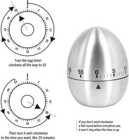 img 2 attached to 🍳 Cute Manual U/S Egg Kitchen Timer: Stainless Steel Mechanical Visual Countdown Timer with Alarm for Kids Cooking Tools