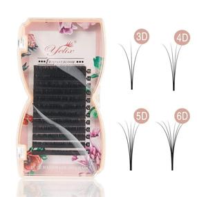 img 4 attached to 🌸 Yelix 1 Second Blossom Eyelash Extensions - Individual Easy Fan Automatic Flowering Lashes 8-15mm Mixed Length (CC Curl, 0.05mm Thickness)