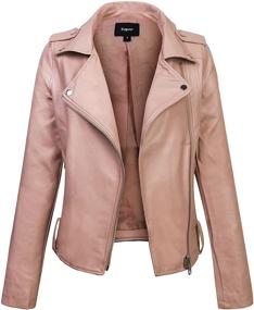 img 3 attached to KOGMO Womens Breasted Leather Jacket M Sky_Blue Women's Clothing