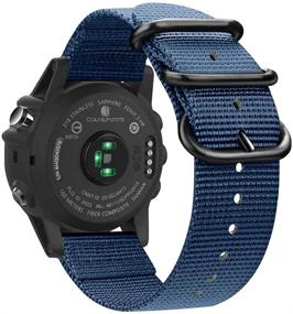 img 4 attached to 📦 Fintie 26мм премиальный браслет из плетеного найлона для часов Garmin Fenix 5X Plus/Tactix Charlie - регулируемый ремешок, совместимый с умными часами Fenix 5X/5X Plus/3/3 HR