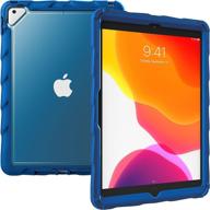 🔵 gumdrop cases apple ipad 8g/7g 10.2 inch (2021) hideaway clear case - heavy-duty rugged protection for ipad 10.2 inch (blue) - ideal for kids with 360 silicone and screen protector logo