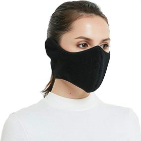 img 4 attached to Fleece Windproof Half Face Mask with Earflap for Outdoor Sport - Winter Face Mask for Men and Women