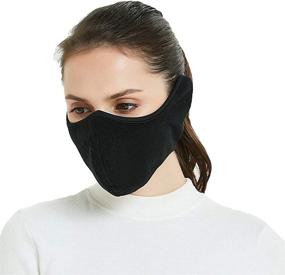img 3 attached to Fleece Windproof Half Face Mask with Earflap for Outdoor Sport - Winter Face Mask for Men and Women