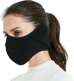 img 2 attached to Fleece Windproof Half Face Mask with Earflap for Outdoor Sport - Winter Face Mask for Men and Women