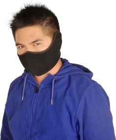 img 1 attached to Fleece Windproof Half Face Mask with Earflap for Outdoor Sport - Winter Face Mask for Men and Women